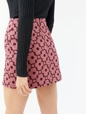 Urban Outfitters Pink Floral Mini Skirt